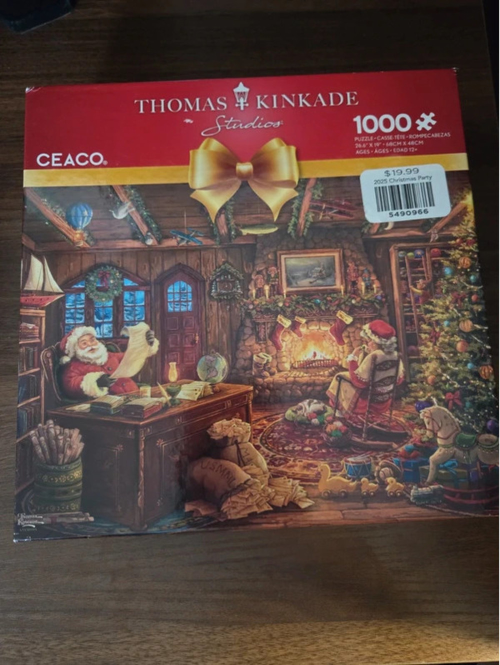 Thomas Kinkade Santa Checking His List